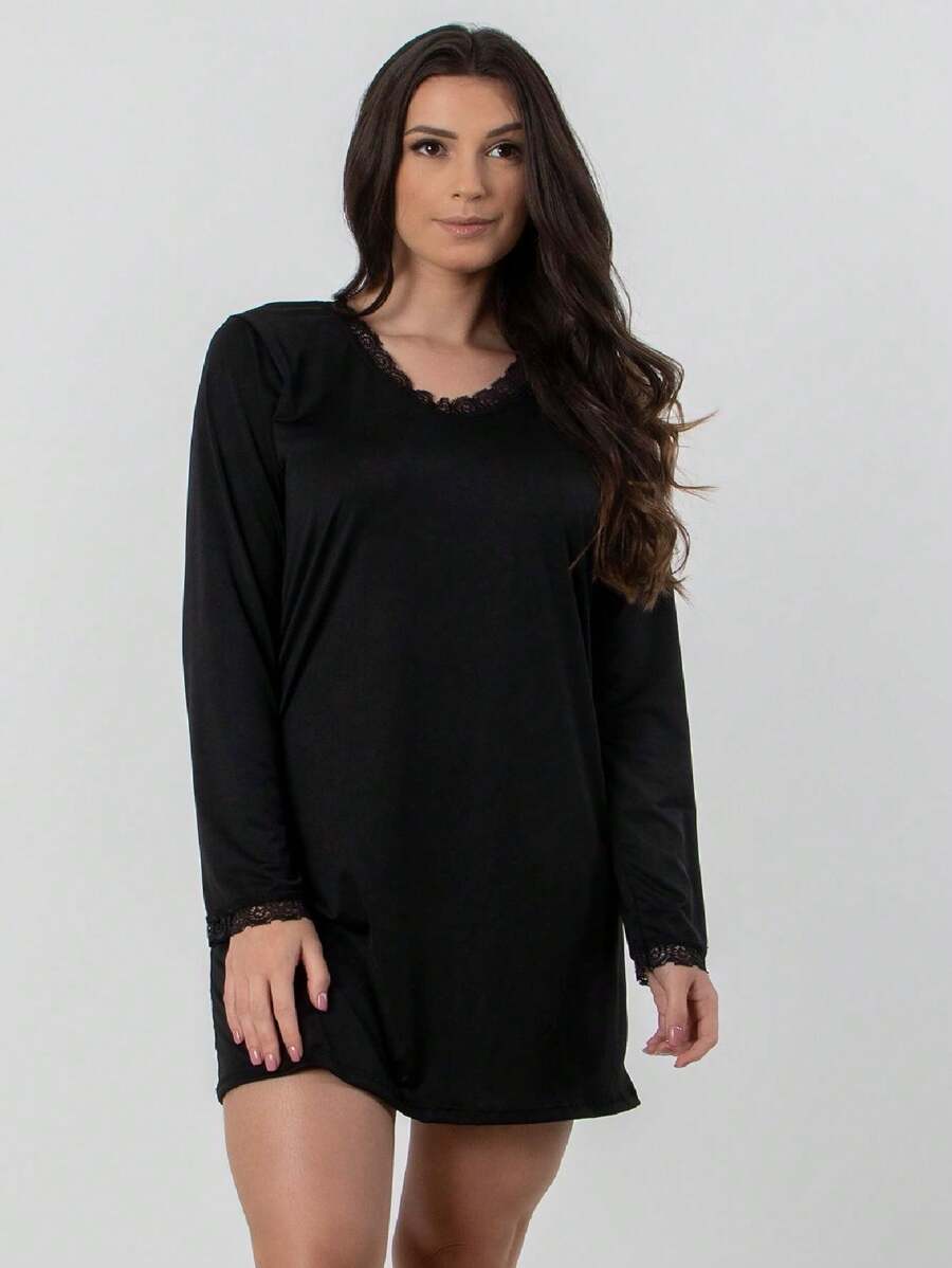 Women Nightgowns & Sleepshirts - màu đen - Xem 1