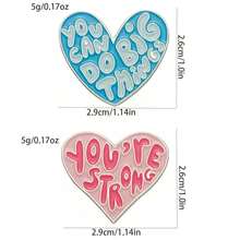 2pcs Couple Matching Heart Shaped Metallic Brooch - Multicolor - View 3