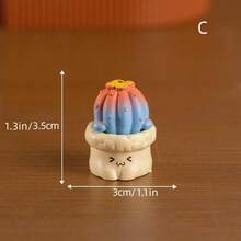 1入組微景觀創意可愛的仿真肉質仙人掌盆栽苔蘚園藝裝飾桌面配件 - 彩色 - 查看 5
