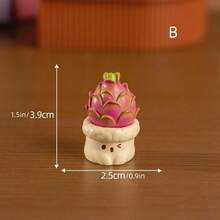 1入組微景觀創意可愛的仿真肉質仙人掌盆栽苔蘚園藝裝飾桌面配件 - 彩色 - 查看 4