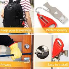 1pc Door Double Hole Security Door Locker Latch Metal Lock Home Room Hotel Anti Theft Security Lock,Travel Anti-Theft Door Locker - Multicolor - View 5