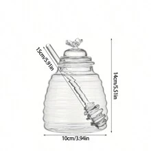 Cirelle 1 borcan de miere cu lingură și capac, vas de miere din sticlă cu 17 compartimente în formă de fagure, potrivit pentru bucătăria de acasă, restaurant, cafenea, articole esențiale Rama Kitchen, utilizare în bucătărie, consumabile pentru restaurante de înaltă calitate, cadou de casă nouă, utilizare la petreceri, cină în familie, utilizare la ceaiul de după-amiază