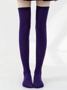 3pairs/Set Women's Random Color Lolita Striped Jk Style Over Knee Thigh High Socks - Multicolor - View 5