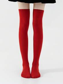 3pairs/Set Women's Random Color Lolita Striped Jk Style Over Knee Thigh High Socks - Multicolor - View 3