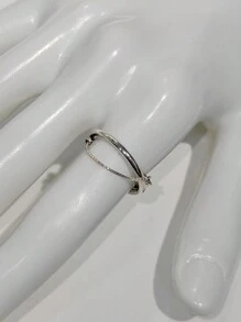 1入流行925純銀 雙環蛇骨鍊戒指,適用於女性日常穿著、派對、婚禮和其他場合。情人節和女友的完美禮物。高端精選珠寶收藏 - 銀色 - 查看 4