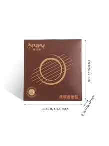 S213青銅吉他弦,6弦入組,適用於初學者和民間吉他手 - 黃色 - 查看 2