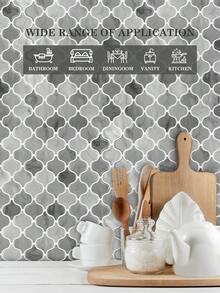 1/4/10 PCS/SET  Waterproof Lantern Pattern 3D Textured Wall Panels DIY Tiles,Removable Self Adhesive Wall Tile Sticker Kitchen Bathroom Backsplash For Festival Layout - Dark Grey - View 5