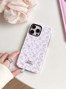 fleur été 1 pièce 2-en-1 Coque de téléphone avec motif floral, compatible avec iPhone - Multicolore - Voir 2