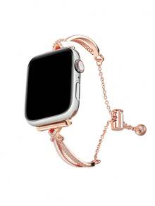 1入組可愛的十字蝴蝶手鐲錶帶,適用於38/40/41/42/44/45/49mm蘋果手錶ultra/se/8/7/6/5/4/3/2/1 - 玫瑰金 - 查看 1