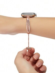 1入組可愛的十字蝴蝶手鐲錶帶,適用於38/40/41/42/44/45/49mm蘋果手錶ultra/se/8/7/6/5/4/3/2/1 - 玫瑰金 - 查看 4