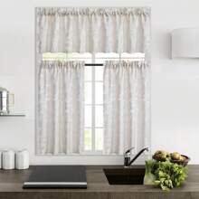 1 Miếng Dệt hoa Hoa văn lá Dán Túi Cửa sổ Rèm - Màu be - Xem 1