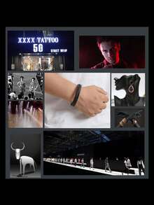 1pc, Fashion Men's Vintage Leather Woven Rope Titanium Steel Handwear, Exhibition Event Engraved Stainless Steel Bracelet, Bracelet Packs, Birthday Gifts, Holiday Gifts, Father's Day Gifts, Party Favors - Black - View 3