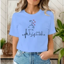 Women T-Shirts - 藍色 - 查看 2