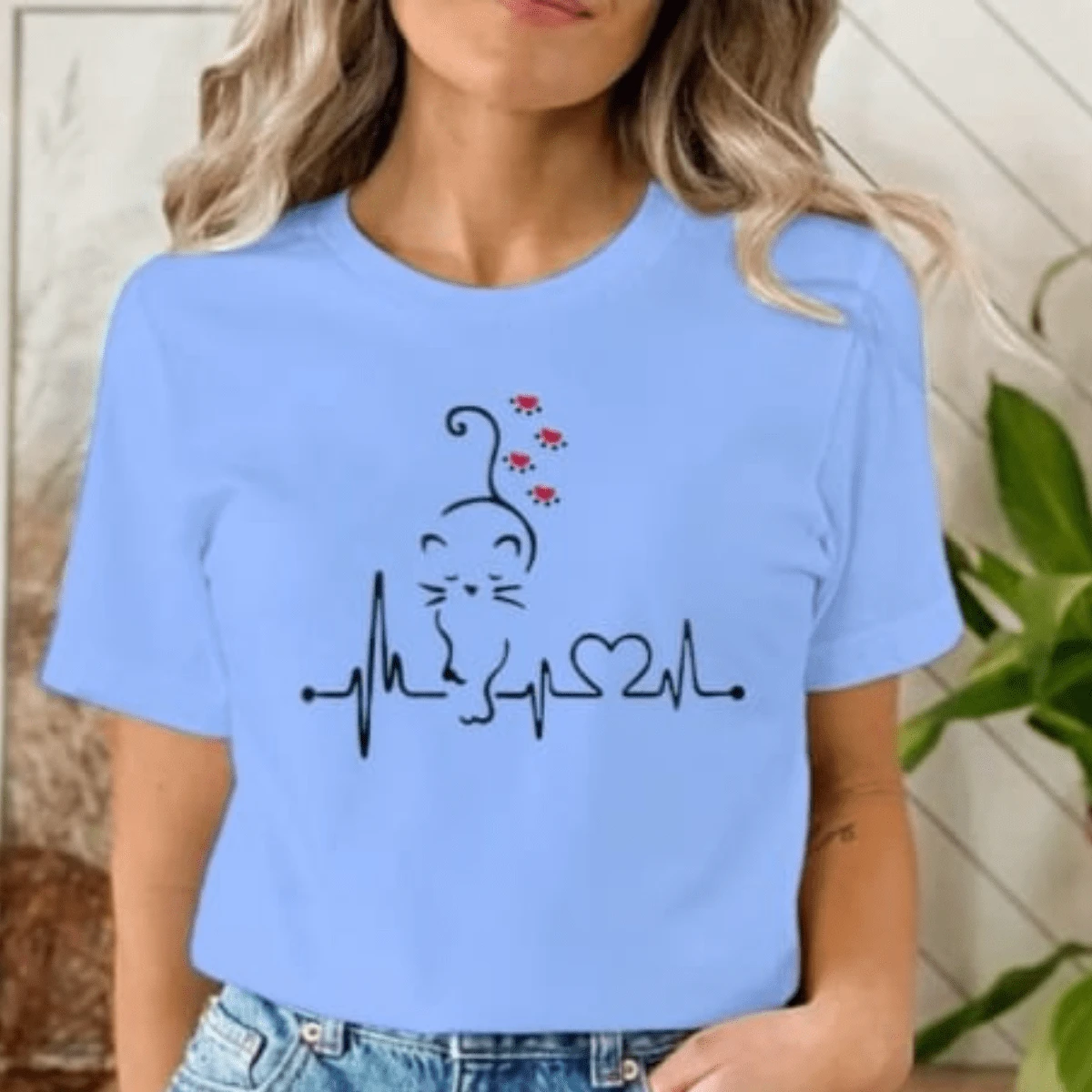 Women T-Shirts - 藍色 - 查看 1