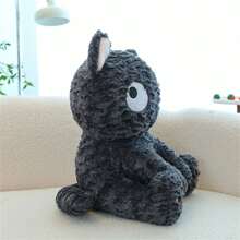 30cm / 11.8in 可愛坐姿黑貓毛絨玩具,適用於家庭裝飾,收藏,節日禮物 - 黑色 - 查看 4