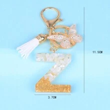 1 móc khóa sáng tạo kèm đá chữ cái, phụ kiện nhựa, tua rua hình bướm, mặt dây chuyền chữ cái, móc khóa cho bé gái, phụ kiện ô tô, túi xách, phụ kiện học đường, phong cách Goth Y2k dễ thương, phụ kiện túi xách, dây đeo có ngăn đựng thẻ, phụ kiện ô tô, túi xách, móc khóa - Nhiều màu - Xem 11