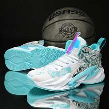 2024年新款籃球鞋,休閒運動鞋,學生運動鞋,男青年輕量化訓練鞋 - 白藍色 - 查看 3
