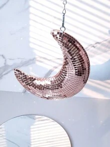 1pc Moon Shaped Pendant With Chain, Vintage Reflective Party Hanging Decor, Fashionable Home Decoration Suitable For Weddings, Parties, Rooms, Houses, Bars, Hanging,Home Decor ,Room Decor,Wall Decor - Multicolor - View 8