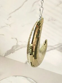 1pc Moon Shaped Pendant With Chain, Vintage Reflective Party Hanging Decor, Fashionable Home Decoration Suitable For Weddings, Parties, Rooms, Houses, Bars, Hanging,Home Decor ,Room Decor,Wall Decor - Multicolor - View 10