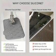 1入組矽膠水龍頭,防濺水墊,排水托盤防水墊,水槽收納和晾乾墊,傾斜升級無積水 - 彩色 - 查看 6