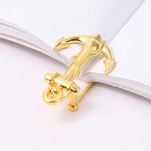 創意返校讀書標籤,卡通方便頁面夾附有錨和繩索設計,銀白色文具 - 銀色 - 查看 3