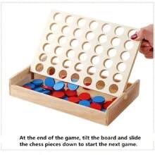 1PC Giant Outdoor Games --4 In A Row. Four In A Row Wooden Game, Line Up 4, Classic Family Toy, Board Game For Family Fun. - Yellow - View 6