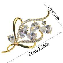 1pc Simple Yet Elegant & Luxurious & Fashionable Micro Inlaid Chest Pin, Perfect For Birthday, Party As A Fashion Gift - Multicolor - View 3