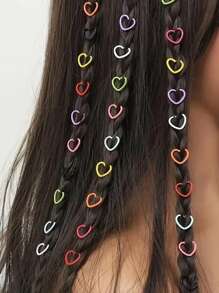 About 50pcs Girls Heart And Star Cartoon Hair Beads Hair DIY Accessories - Multicolor - View 1