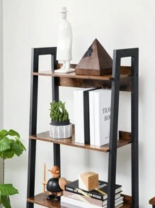 VASAGLE Étagère Échelle à 4 Niveaux, Bibliothèque, Étagère de Rangement, pour Salon, Bureau, Chambre, Cuisine, Cadre en Métal, Facile à Assembler, Style Industriel, Marron Rustique et Noir - Tabac - Voir 6