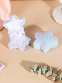 1pc Vintage High-End Cute Starfish Shaped Ring & Necklace Box - Blue - View 4