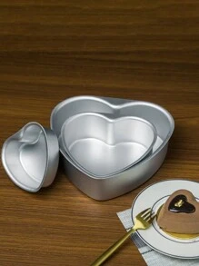 1 Peça Forma de Bolo com Bottom Fixo em Formato de Coração, Liga de Alumínio Anodizado, Ferramenta de Cozinha para Festa e Dia dos Namorados para Fazer Bolo Chiffon, Pudim, etc.