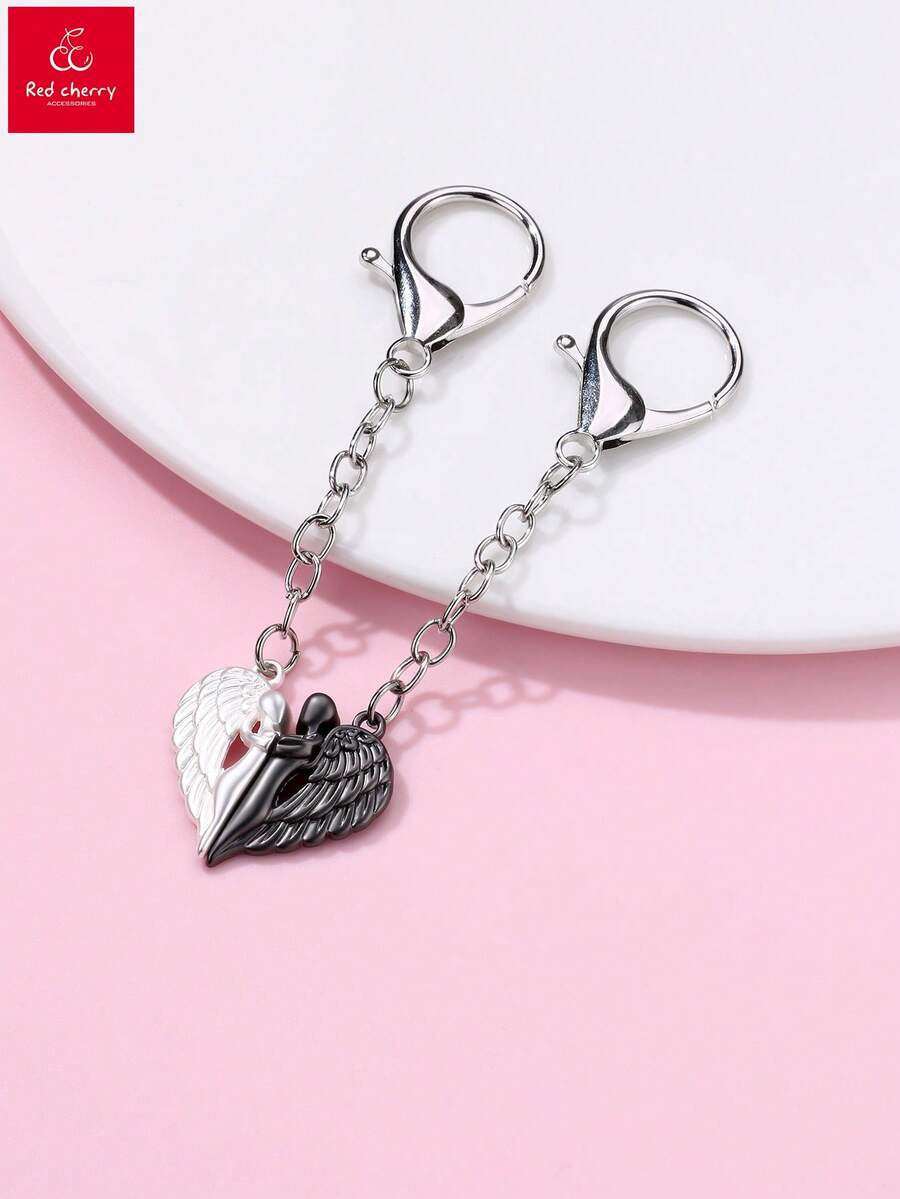 2 cái/bộ Hợp kim kẽm Màu bạc Đôi cánh Angel Móc chìa khóa Với Nam châm Chuỗi Đối với Của phụ nữ Sử dụng hàng ngày , Cái túi & Qủa tặng Phụ kiện - Nhiều màu - Xem 1