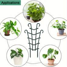 2入組盆栽植物用t型架,爬藤植物園架,diy迷你疊加式盆栽植物支撐塑料盆支架園架,用於支撐盆栽攀爬植物的嫩枝及花朵狀塑形,防止塌落,增加通風。 - 軍綠色 - 查看 7