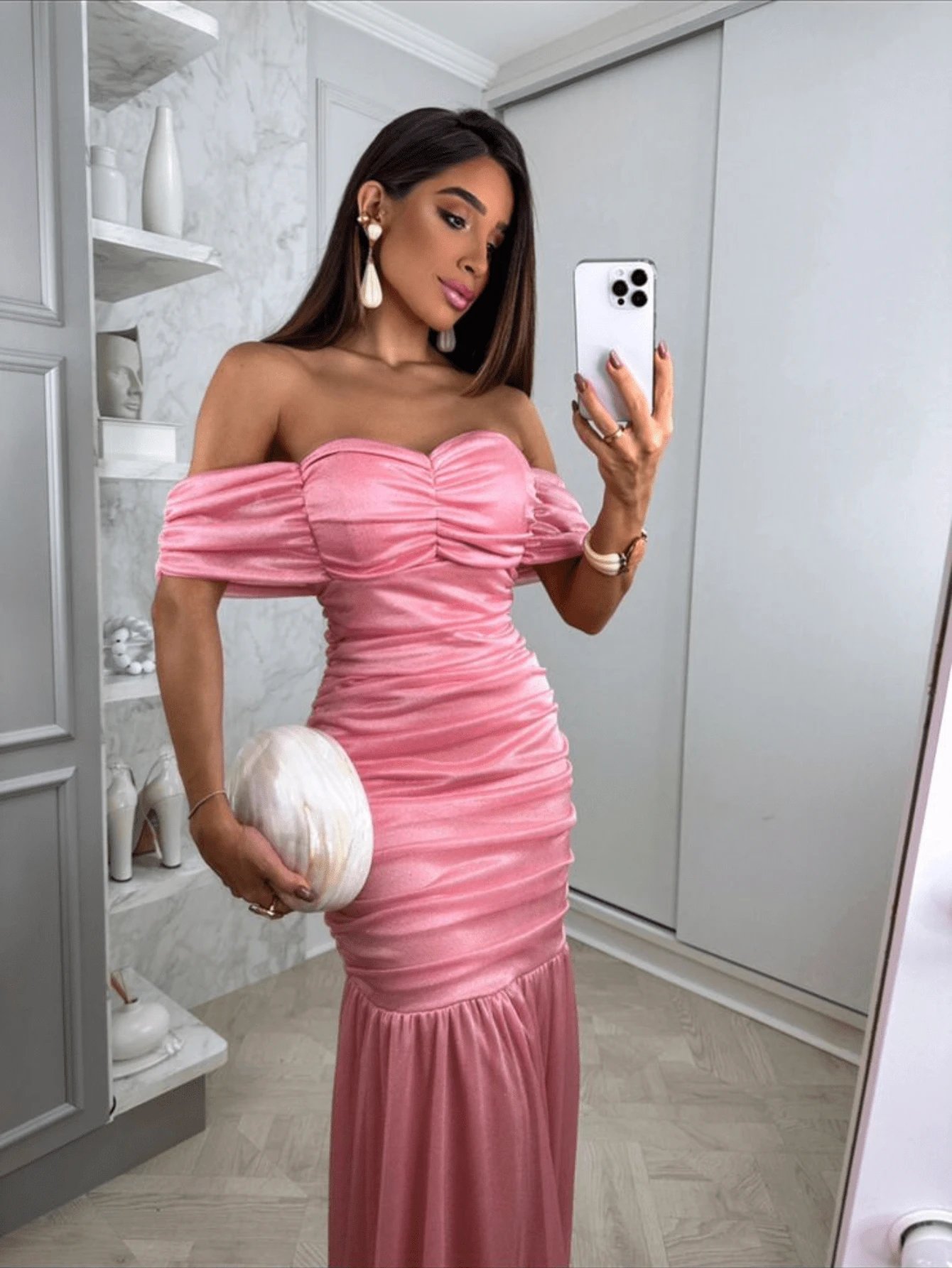 Women Dresses - Màu hồng gỉ - Xem 1