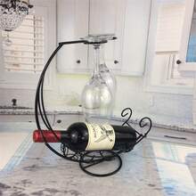 1個創意海盜船酒架,復古裝飾性立式酒杯架,家用酒吧用品 - 黑色 - 查看 3