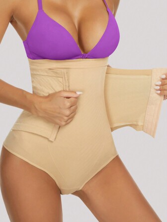 1件女式高腰平車無痕三角收腹塑身內衣,適合休閒、家庭、辦公室和派對穿著