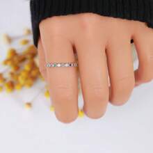 1入流行方形和圓形立方氧化鋯彩虹寶石戒指,s925純銀極簡/優雅珠寶,適合婚禮、派對、日常佩戴,最佳送給母親、學生、女友、情人節禮物 - 七彩鑽戒指 - 查看 6