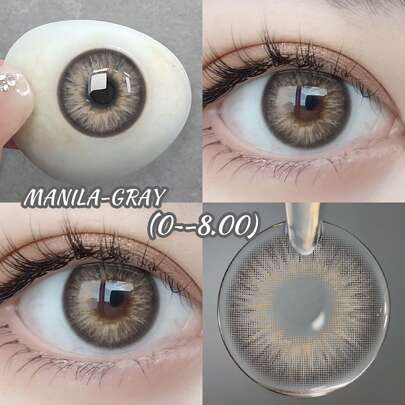 Lentes de contacto recetados EYESHARE (0~-8.00) Serie MANILA Lentes de contacto grises Cosméticos para ojos del año Disfraz de Halloween Cosplay