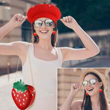 7入組水果珠寶套裝,手拿包鏈條草莓袋可愛吊墜耳環項鍊手鐲,適用於女孩的生日約會毕业典礼婚禮母親節訂婚情人節 - 彩色 - 查看 7