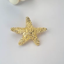 歐美極簡風金屬蝴蝶星星髮夾,凹凸設計,中號髮夾,多功能,獨特髮飾 - 彩色 - 查看 7