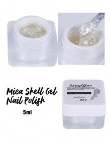 5毫升冰清白色薈石指甲凝膠,diy閃粉指甲凝膠設計,可浸泡uv指甲凝膠,diy繪畫指甲藝術色漆,適用於修指甲 - 白色 - 查看 5