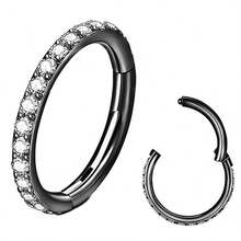 1 件钛金 CZ 镶镶环形耳环鼻软骨耳环耳钉 1.2 毫米黑色耳珠耳屏耳轮耳环 Rook 16G 铰链节段环金肚环、乳头环、鼻中隔环眉环唇环耳垂耳环细耳轮 6 毫米 8 毫米 10 毫米男女身体穿孔首饰情人节礼物 - 金色 - 查看 4