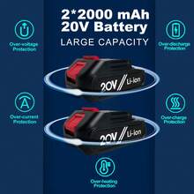 20v無線鑽頭,tegatok無刷鑽頭,最大扭矩400英寸,兩個2.0ah電池,1小時快速充電器,21+3扭矩設置,1/2"自動夾頭,31件鑽頭套裝,適用於家用裝修和diy項目。 - 綠色 - 查看 9