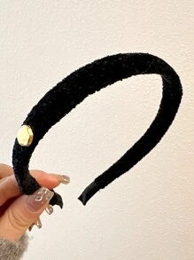 1入女士多色毛絨優雅時尚的帶金標條頭帶,適用於日常佩戴