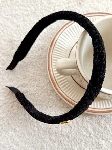 1入女士多色毛絨優雅時尚的帶金標條頭帶,適用於日常佩戴