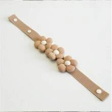 1pc Baby Room Decor Polyester Flower Petal Shaped Window Curtain Buckle, Nordic Style, Window Treatment - Khaki Trio - View 8