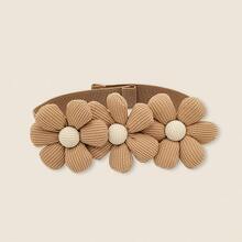 1pc Baby Room Decor Polyester Flower Petal Shaped Window Curtain Buckle, Nordic Style, Window Treatment - Khaki Trio - View 9