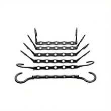 2入組節省空間衣架,高級智能衣架掛鉤,穩固的懸掛衣架,5個孔位適合重型衣物,衣櫥整理與儲存,是大學宿舍必備,適用於服裝店 - 黑色 - 查看 8