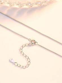 1pc Minimalist 925 Sterling Silver Sakura Flower & Number Pendant Necklace, Ideal For Birthday & Anniversary Gift - Silver - View 2