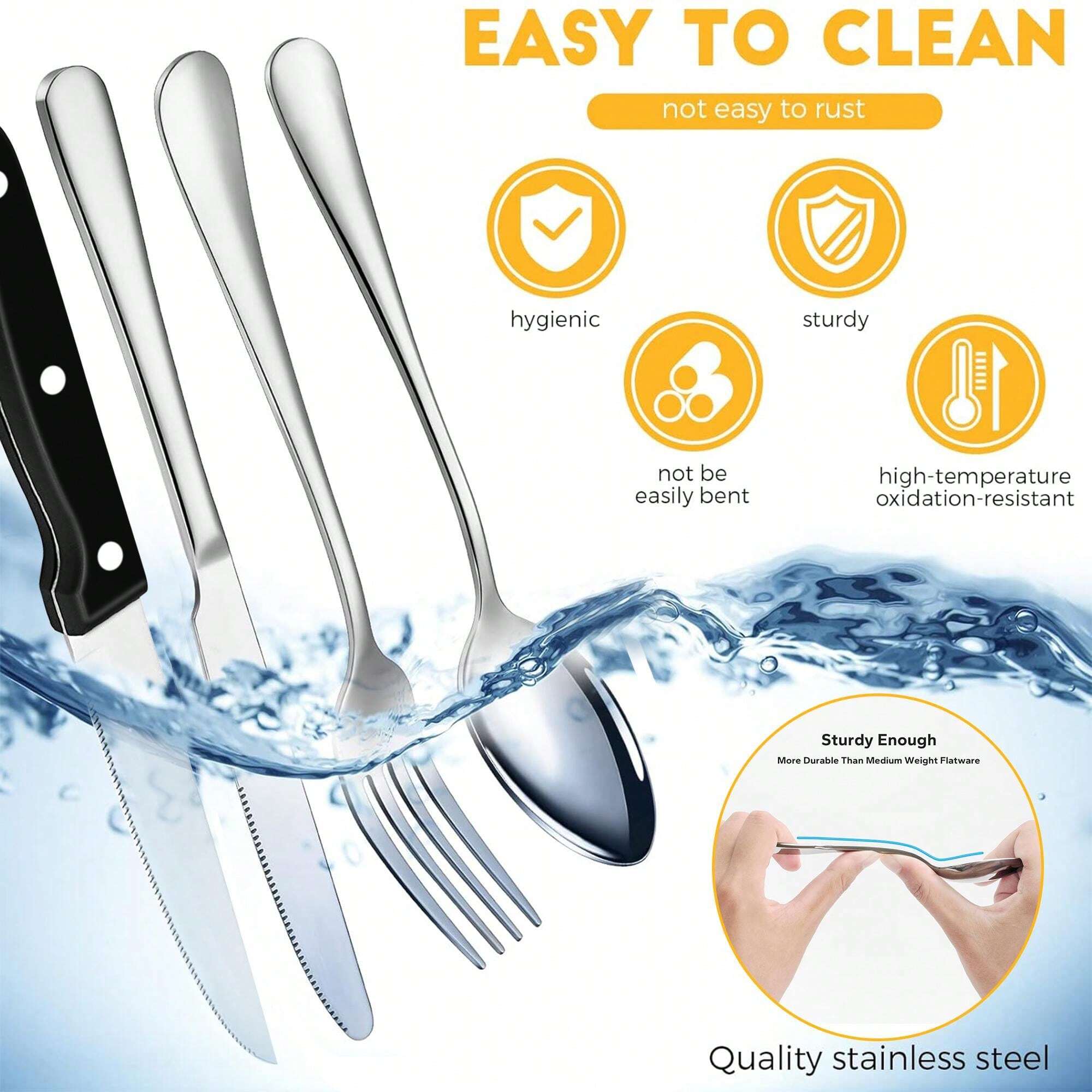 49 Pieces Silver Stainless Steel Flatware Set Best Selling 8 Set
